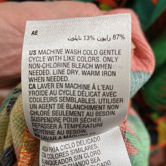 INC International Concepts Tropical Print Caftan Dress Kimono Sleeves Sz PS - Picture 10 of 12